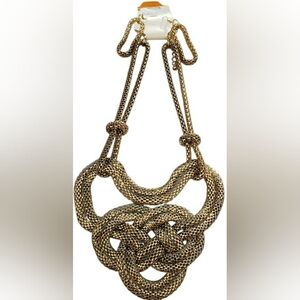 Statement Piece Gold Knot Necklace With Earrings Nickel & Lead Free
